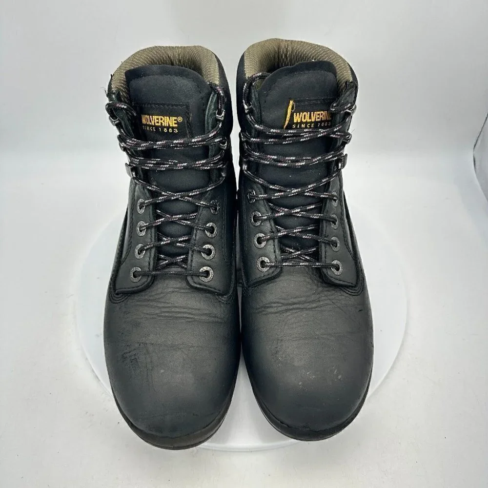 Wolverine Durashocks Men Size 9W Direct Attach Work Boot W03123 Black Leather